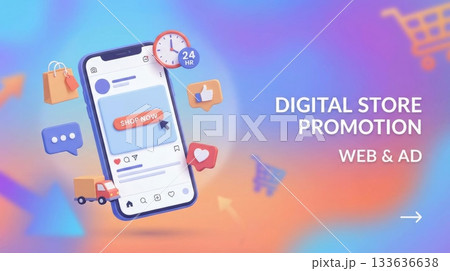 Online Shopping Banner Graphic Online Shopping Banner Graphic 133636638