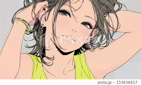 気恥ずかしそうに頭をかき、ごまかすような仕草を見せる若い女性