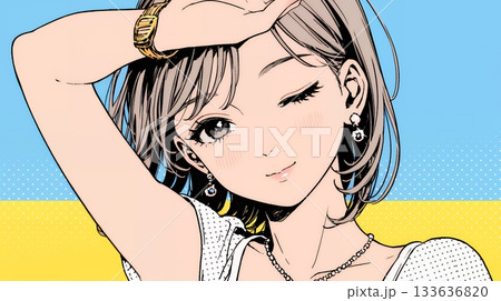 気恥ずかしそうに頭をかき、ごまかすような仕草を見せる若い女性