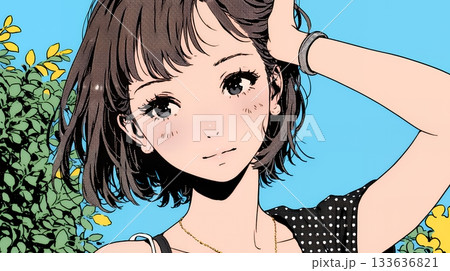 気恥ずかしそうに頭をかき、ごまかすような仕草を見せる若い女性