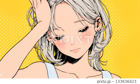 気恥ずかしそうに頭をかき、ごまかすような仕草を見せる若い女性