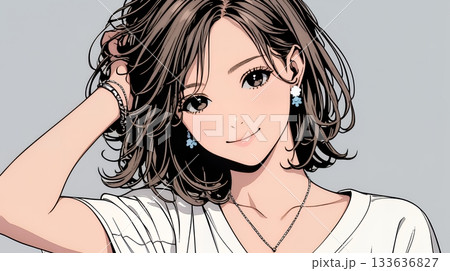 気恥ずかしそうに頭をかき、ごまかすような仕草を見せる若い女性