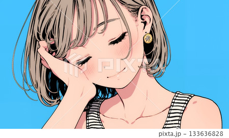 気恥ずかしそうに頭をかき、ごまかすような仕草を見せる若い女性