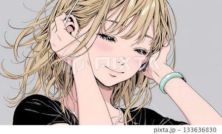 気恥ずかしそうに頭をかき、ごまかすような仕草を見せる若い女性