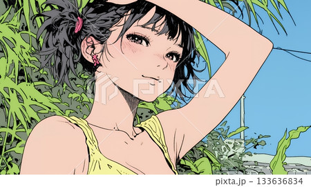 気恥ずかしそうに頭をかき、ごまかすような仕草を見せる若い女性