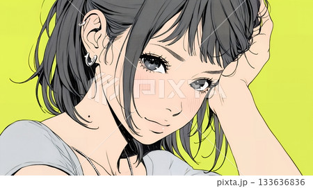 気恥ずかしそうに頭をかき、ごまかすような仕草を見せる若い女性