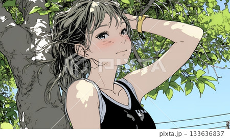 気恥ずかしそうに頭をかき、ごまかすような仕草を見せる若い女性