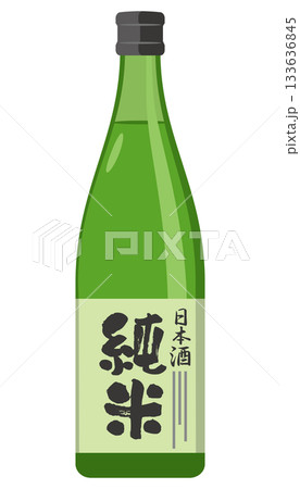 日本酒（純米）のイメージイラスト 133636845