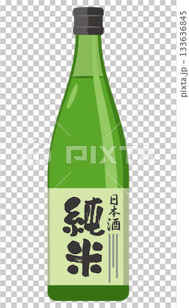日本酒（純米）のイメージイラスト 133636845