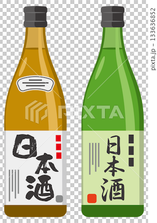 瓶に入った日本酒のイメージイラスト 133636852