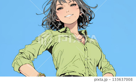 得意げな表情を浮かべている若い女性