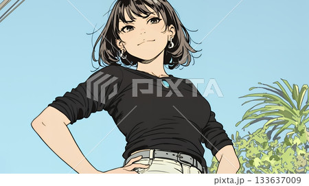 得意げな表情を浮かべている若い女性