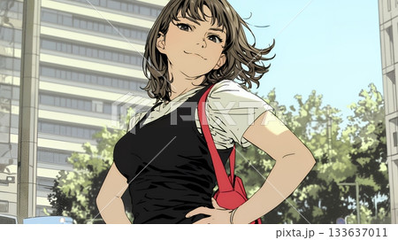 得意げな表情を浮かべている若い女性