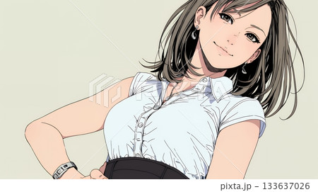 得意げな表情を浮かべている若い女性