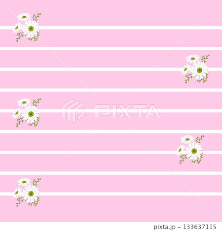 Sweet Pink Square Background with Daisy flower, Valentine Sticky Note Sweet Pink Square Background with Daisy flower, Valentine Sticky Note 133637115