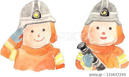 消防士のイラスト　ベクター 133637293