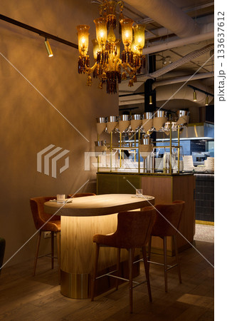 elegant setting for evening gatherings, decorative corner designed for relaxed drinks and intimate chats elegant setting for evening gatherings, decorative corner designed for relaxed drinks and intimate chats 133637612