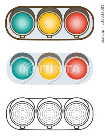 交通信号機（全点灯） 133638083