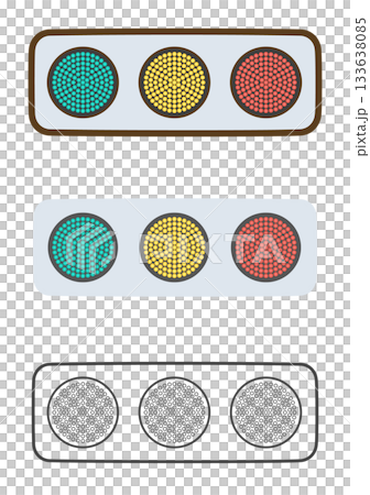 平坦的交通信號燈（全亮） 133638085