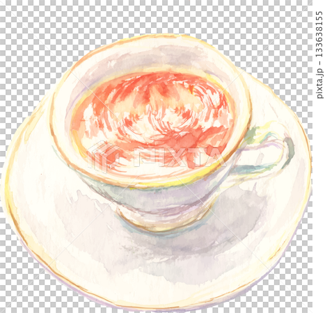 ティーカップに入った紅茶のイラスト ベクター ティーカップに入った紅茶のイラスト ベクター 133638155