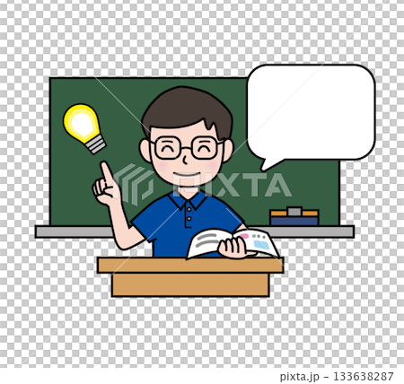 男老師正在解釋對話框內容 133638287