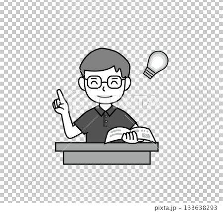 Male teacher explaining speech bubble Male teacher explaining speech bubble 133638293