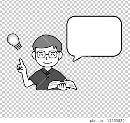 Male teacher explaining speech bubble Male teacher explaining speech bubble 133638294