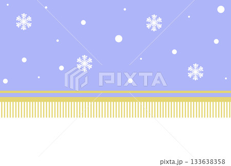 薄い青色の雪の柄のフリンジがついた横断幕 133638358