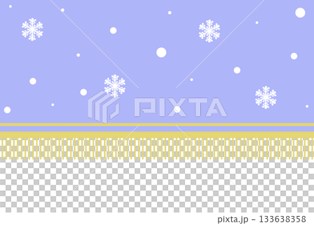 薄い青色の雪の柄のフリンジがついた横断幕 133638358
