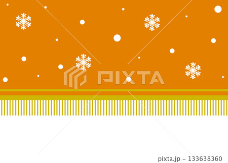 オレンジ色の雪の柄のフリンジがついた横断幕 オレンジ色の雪の柄のフリンジがついた横断幕 133638360