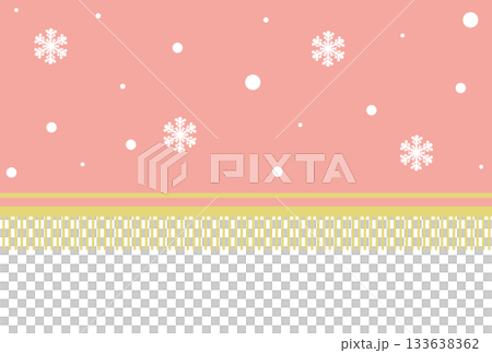 ピンクの雪の柄のフリンジがついた横断幕 133638362