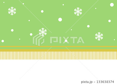 黄緑色の雪の柄のフリンジがついた横断幕 133638374