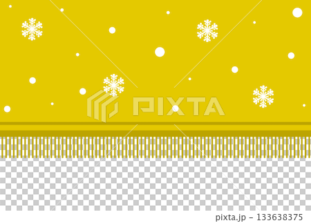黄色の雪の柄のフリンジがついた横断幕 133638375