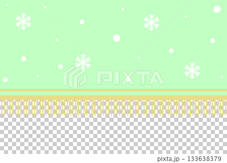 A light green banner with snowflake fringe 133638379