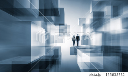 革新的なビジネス風景で、目標に向かって進むプロフェッショナル 革新的なビジネス風景で、目標に向かって進むプロフェッショナル 133638782