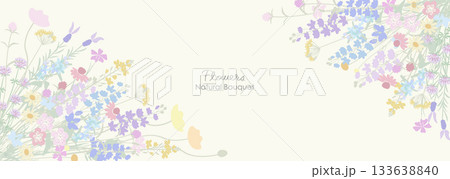 ナチュラルでシックな草花の背景イラスト ナチュラルでシックな草花の背景イラスト 133638840