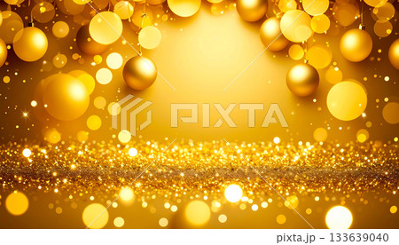 キラキラした玉ボケの黄金の背景素材　豪華なお祝い 133639040