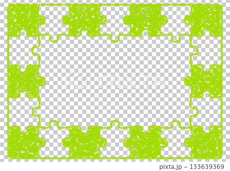 Hand-drawn crayon background puzzle frame 133639369