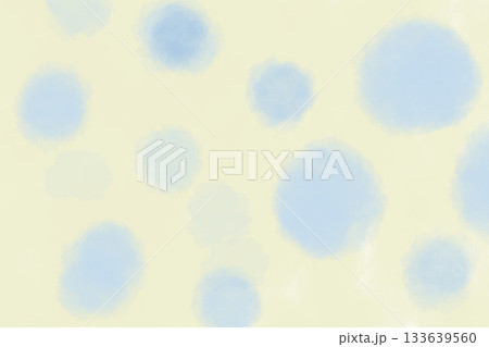 イラスト素材：淡い黄色に水色の丸柄（横） 133639560