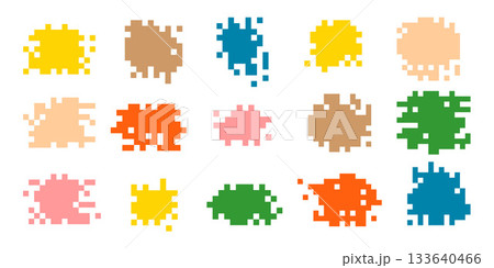 Pixel banner. Paint stain. Set of paint streaks . Abstract pixel background for the inscription. Vector illustration. Pixel banner. Paint stain. Set of paint streaks . Abstract pixel background for the inscription. Vector illustration. 133640466