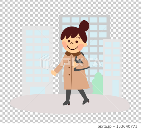 歩いている女性 133640773