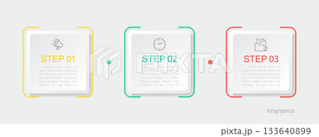 Infographic 3 options design elements for your business data. Vector Illustration. 133640899