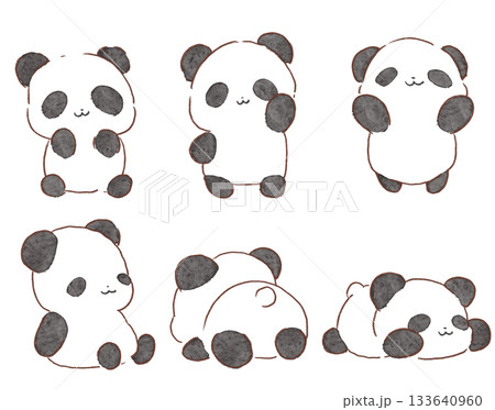 パンダのいろいろな表情セット 133640960