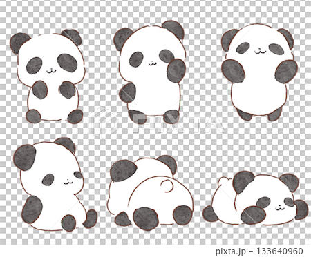 パンダのいろいろな表情セット 133640960