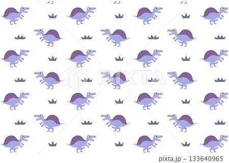 スピノサウルスと草原 パターン壁紙 スピノサウルスと草原 パターン壁紙 133640965