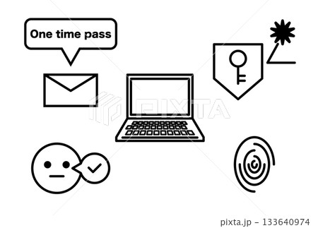 PCに関するセキュリティのアイコンセット 133640974