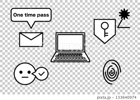PCに関するセキュリティのアイコンセット 133640974