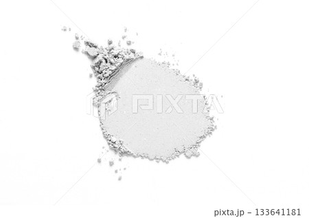 A sample of dry cosmetic clay for a skin mask. White background 133641181