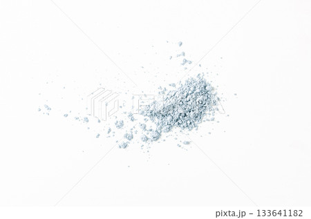 A sample of dry cosmetic clay for a skin mask. White background 133641182