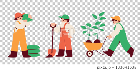 從事園藝工作的人們 133641638